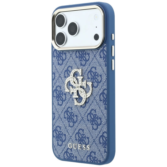 Funda para Apple iPhone 18 Pro Max / 17 Pro Max, Guess, 4G Big Strass Logo, Azul