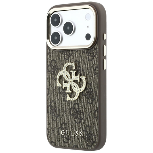 Funda para Apple iPhone 18 Pro Max / 17 Pro Max, Guess, 4G Big Strass Logo, Marrón