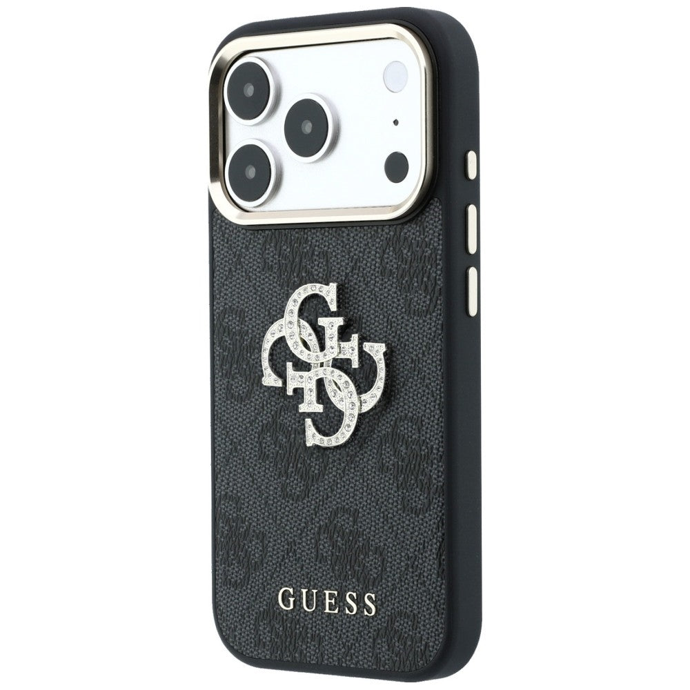 Funda para Apple iPhone 18 Pro Max / 17 Pro Max, Guess, 4G Big Strass Logo, Negra