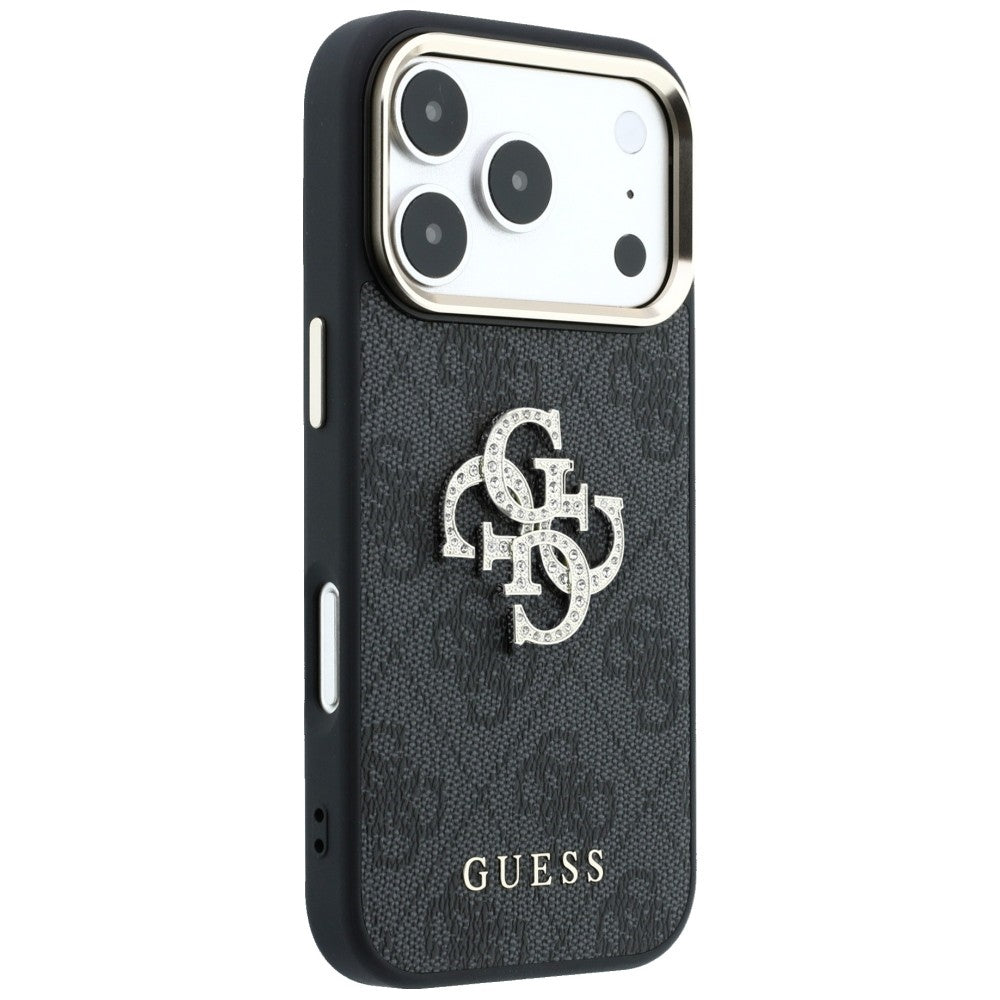 Funda para Apple iPhone 18 Pro Max / 17 Pro Max, Guess, 4G Big Strass Logo, Negra