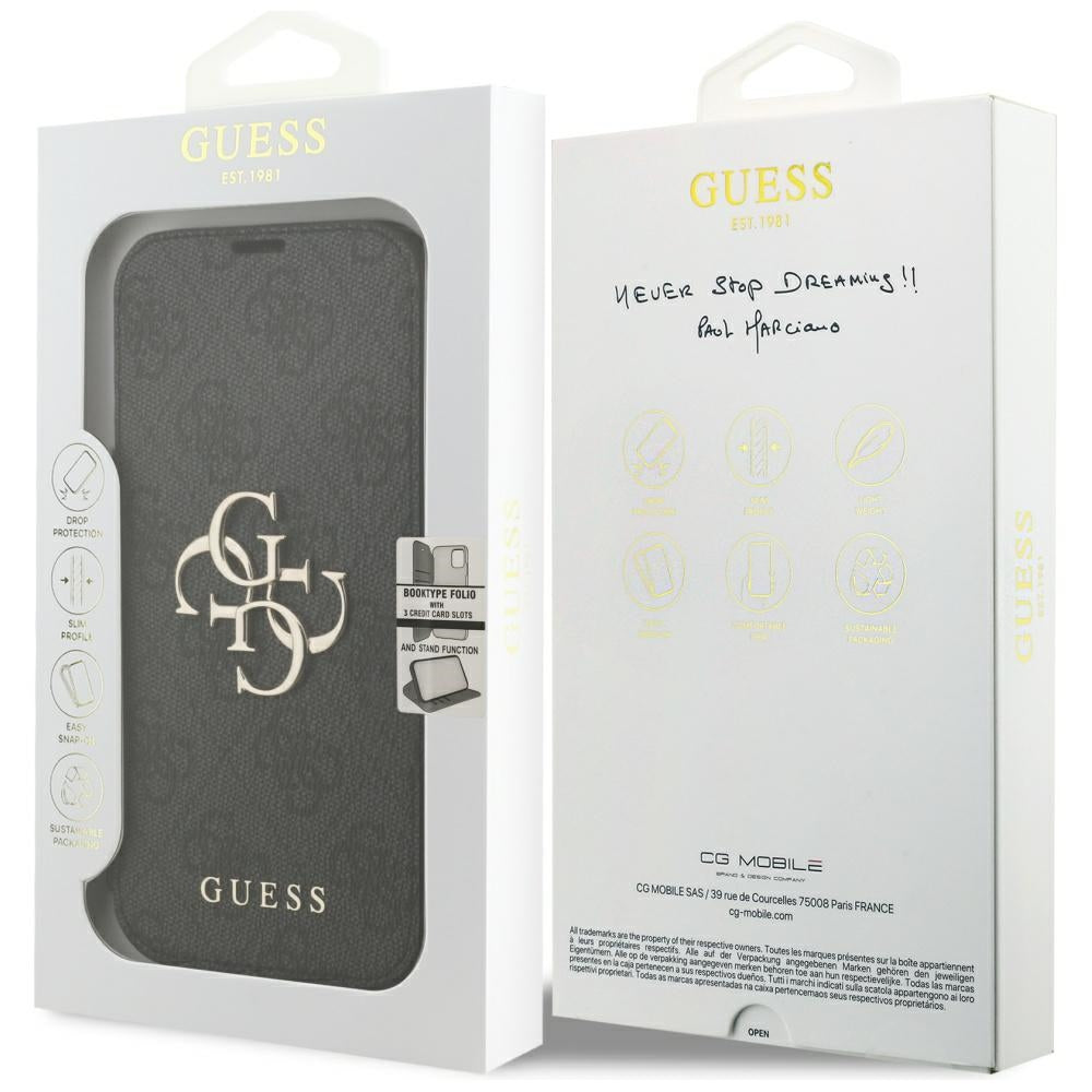 Funda para Apple iPhone 18 Pro Max / 17 Pro Max, Guess, Logo Metálico 4G, Negra