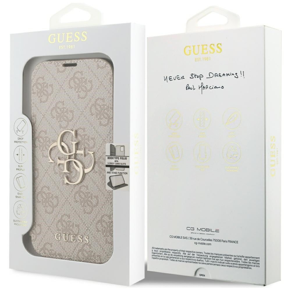 Funda para Apple iPhone 18 Pro Max / 17 Pro Max, Guess, Logo Metálico 4G, Rosa