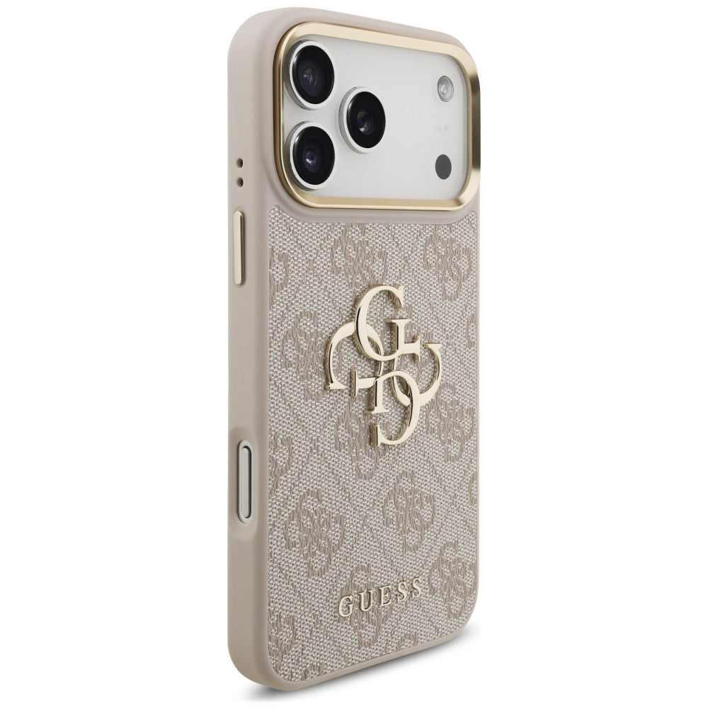 Funda para Apple iPhone 18 Pro Max / 17 Pro Max, Guess, Big 4G Classic Logo & Big Strap Metal Buttons, rosa