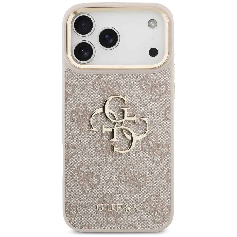 Funda para Apple iPhone 18 Pro Max / 17 Pro Max, Guess, Big 4G Classic Logo & Big Strap Metal Buttons, rosa