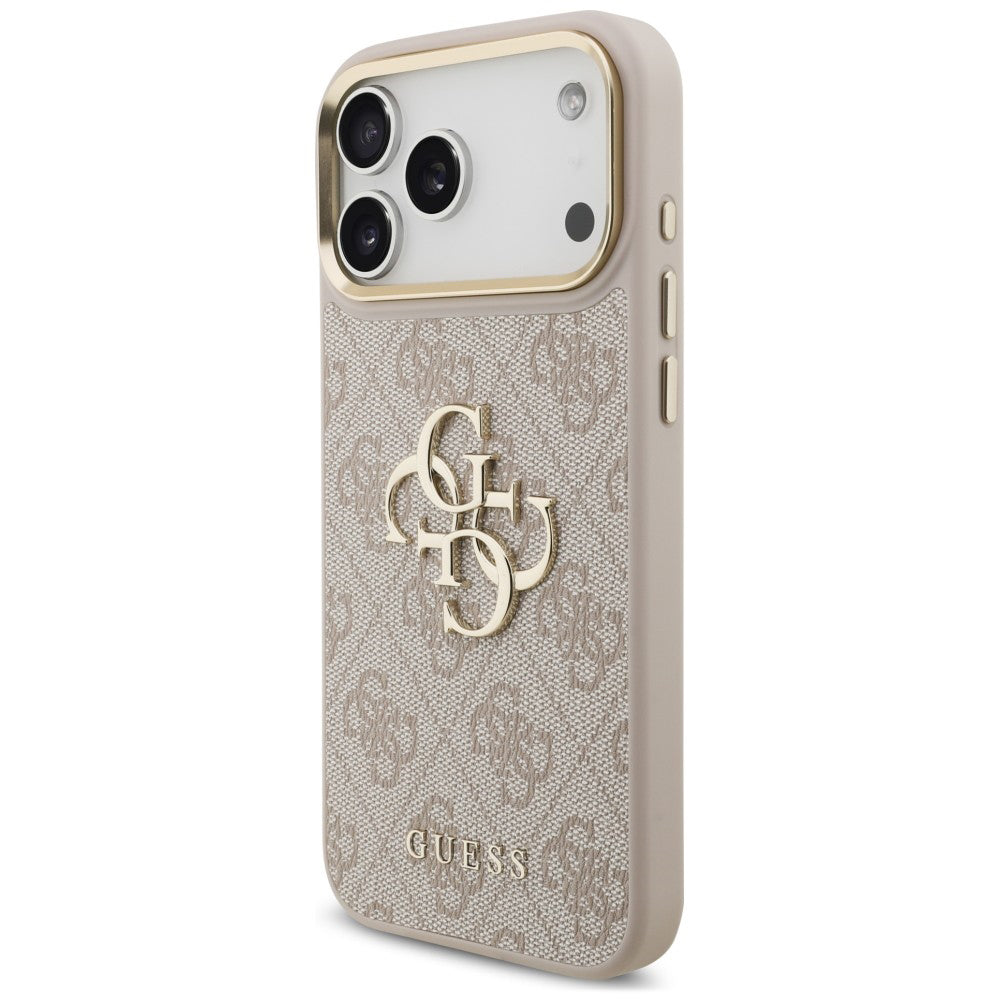 Funda para Apple iPhone 18 Pro Max / 17 Pro Max, Guess, Big 4G Classic Logo & Big Strap Metal Buttons, rosa