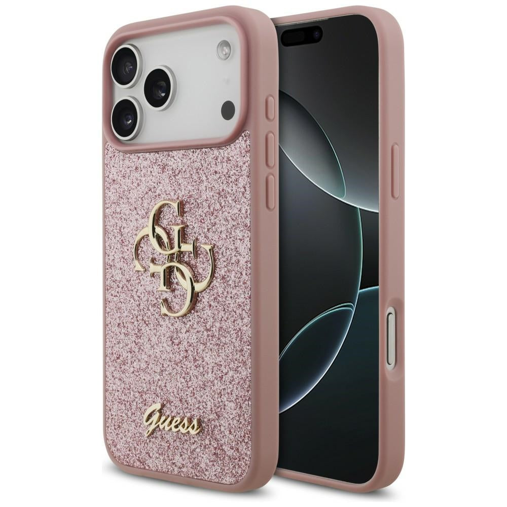 Funda para Apple iPhone 18 Pro Max / 17 Pro Max, Guess, Fixed Glitter Big 4G, Rosa