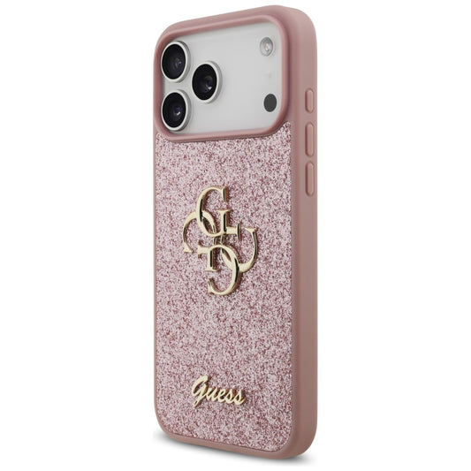Funda para Apple iPhone 18 Pro Max / 17 Pro Max, Guess, Fixed Glitter Big 4G, Rosa