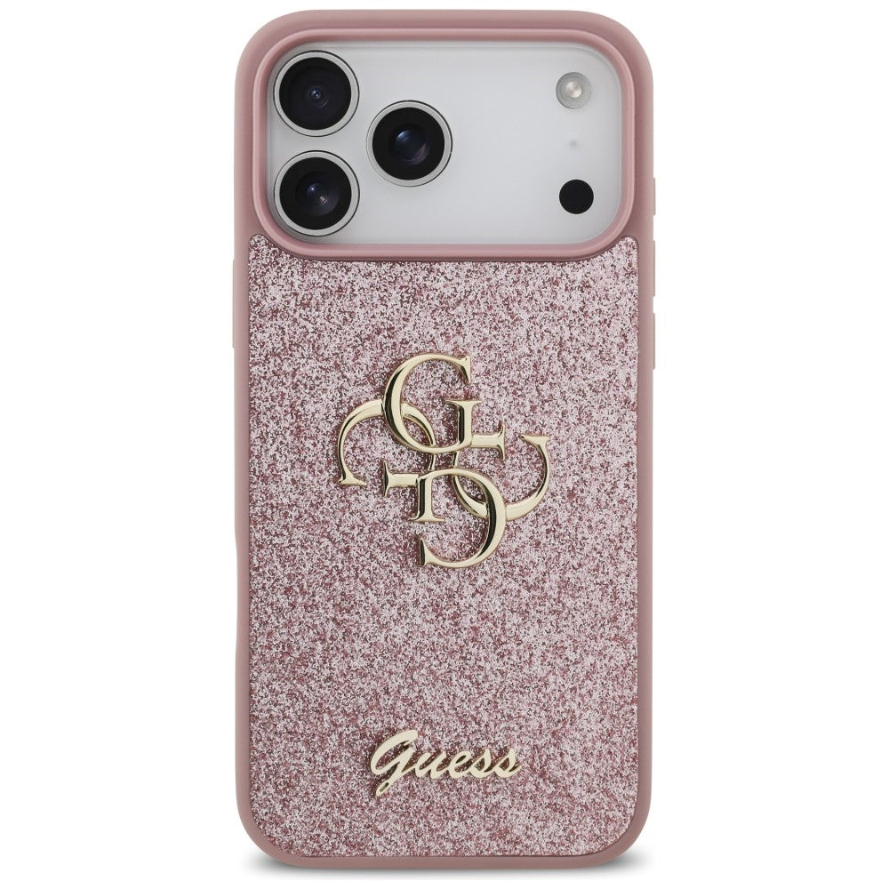 Funda para Apple iPhone 18 Pro Max / 17 Pro Max, Guess, Fixed Glitter Big 4G, Rosa