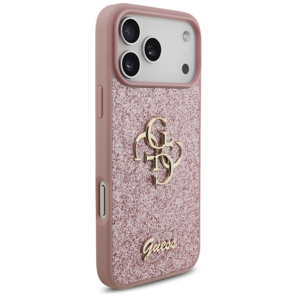 Funda para Apple iPhone 18 Pro Max / 17 Pro Max, Guess, Fixed Glitter Big 4G, Rosa