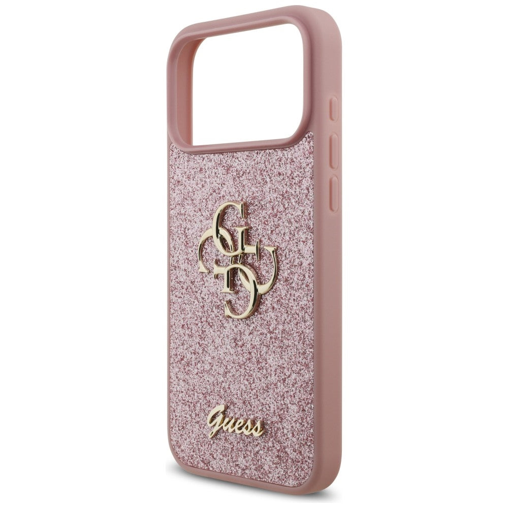 Funda para Apple iPhone 18 Pro Max / 17 Pro Max, Guess, Fixed Glitter Big 4G, Rosa