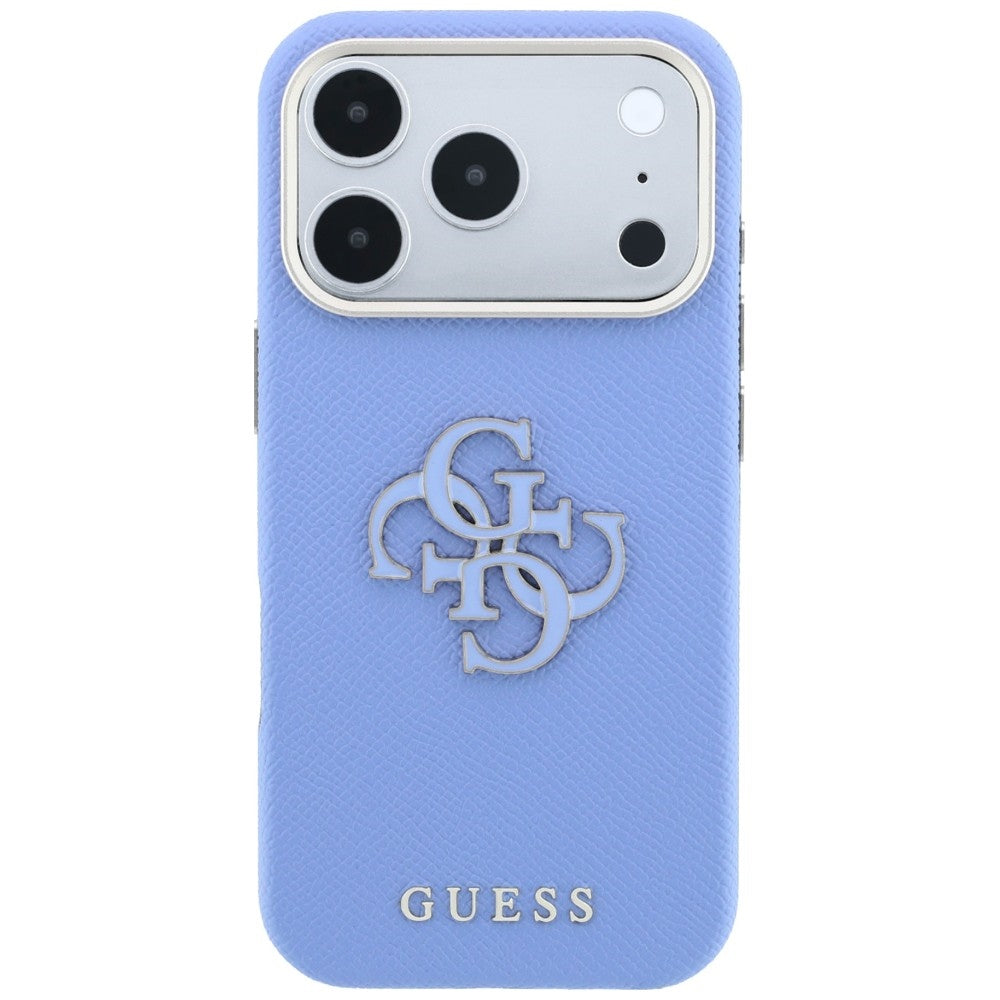 Funda para Apple iPhone 18 Pro Max / 17 Pro Max, Guess, Logo Grande de Resina Granulada, Azul