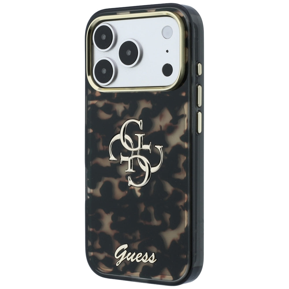 Funda para Apple iPhone 18 Pro Max / 17 Pro Max, Guess, IML 4G Metal Script, Marrón