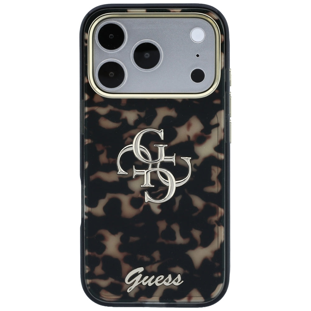 Funda para Apple iPhone 18 Pro Max / 17 Pro Max, Guess, IML 4G Metal Script, Marrón
