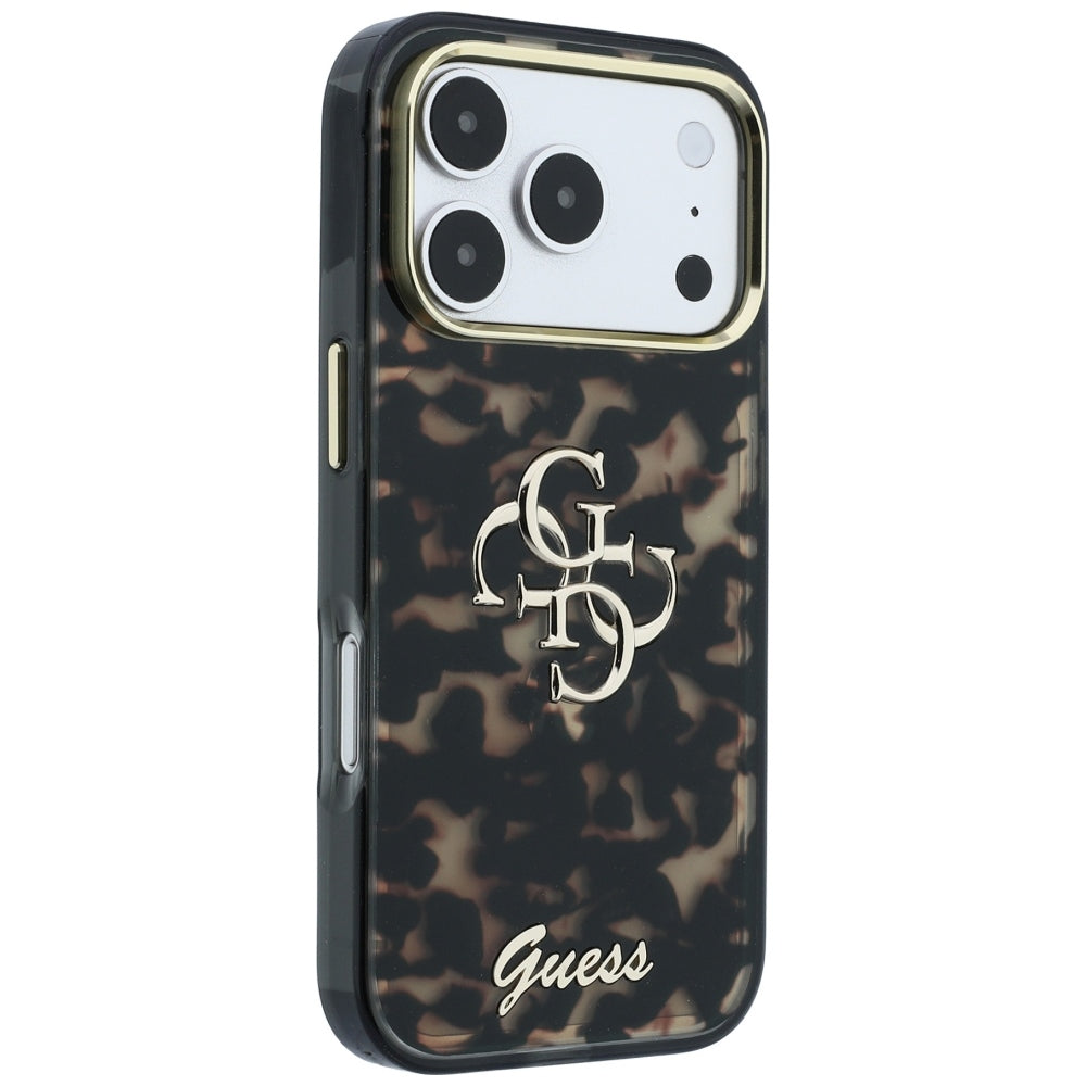 Funda para Apple iPhone 18 Pro Max / 17 Pro Max, Guess, IML 4G Metal Script, Marrón