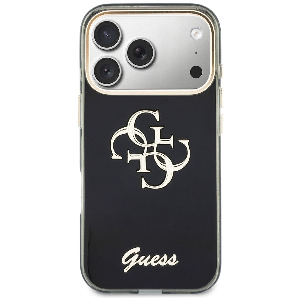 Funda para Apple iPhone 18 Pro Max / 17 Pro Max, Guess, IML 4G Metal Script, Negra
