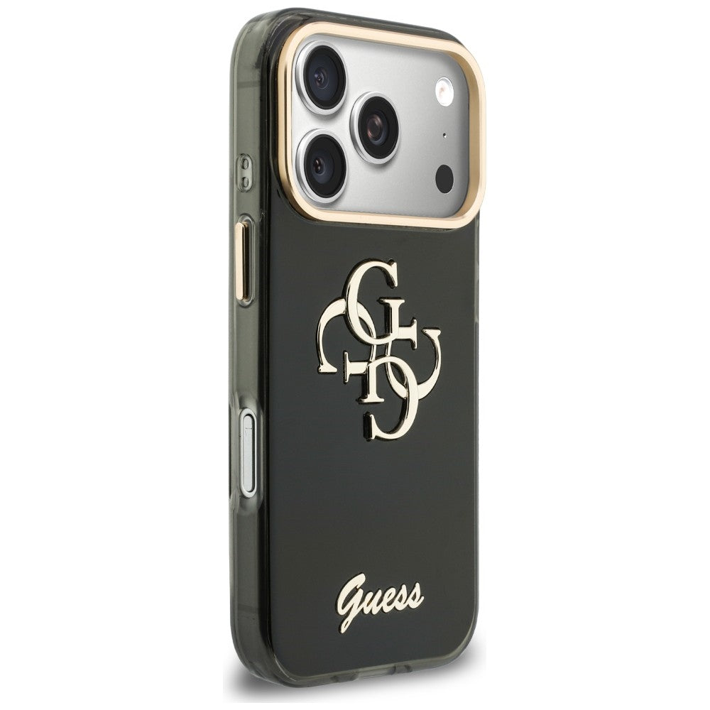Funda para Apple iPhone 18 Pro Max / 17 Pro Max, Guess, IML 4G Metal Script, Negra