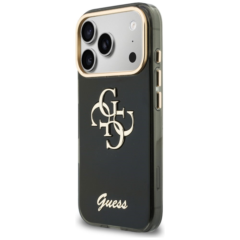 Funda para Apple iPhone 18 Pro Max / 17 Pro Max, Guess, IML 4G Metal Script, Negra