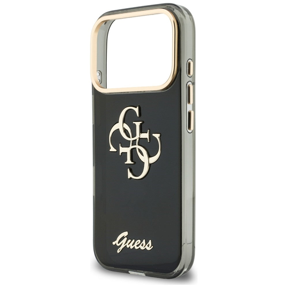 Funda para Apple iPhone 18 Pro Max / 17 Pro Max, Guess, IML 4G Metal Script, Negra