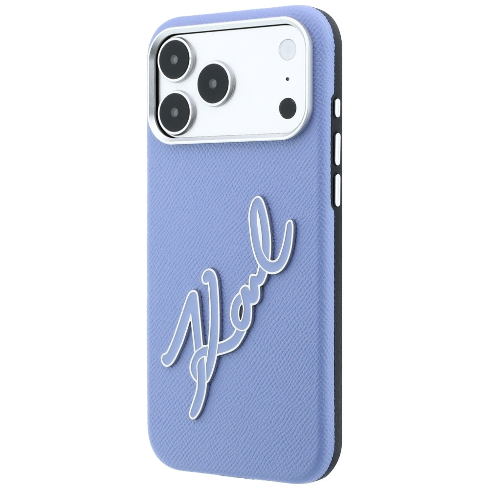 Funda para Apple iPhone 18 Pro Max / 17 Pro Max, Karl Lagerfeld, Logo de Resina Grande Suave, Azul