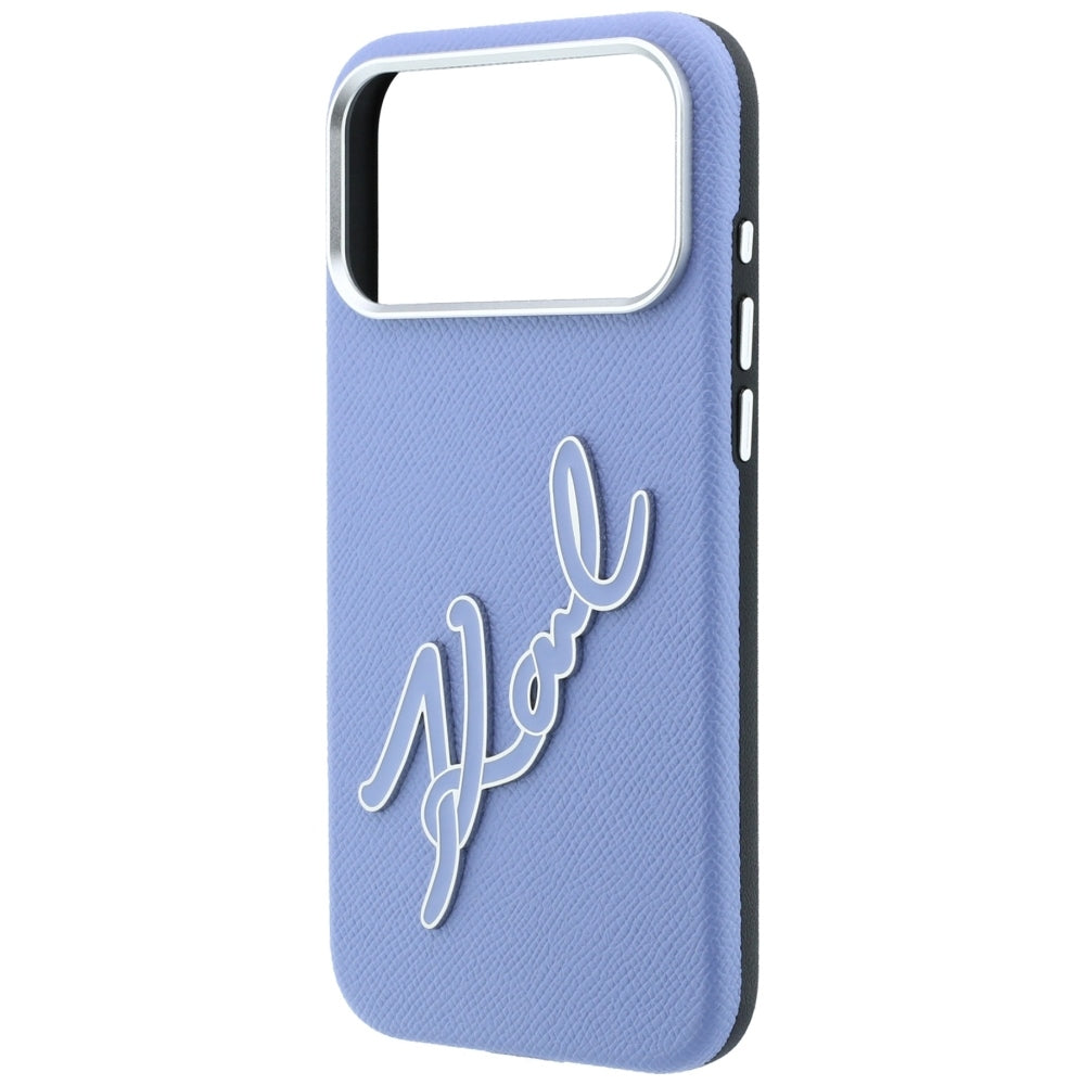 Funda para Apple iPhone 18 Pro Max / 17 Pro Max, Karl Lagerfeld, Logo de Resina Grande Suave, Azul