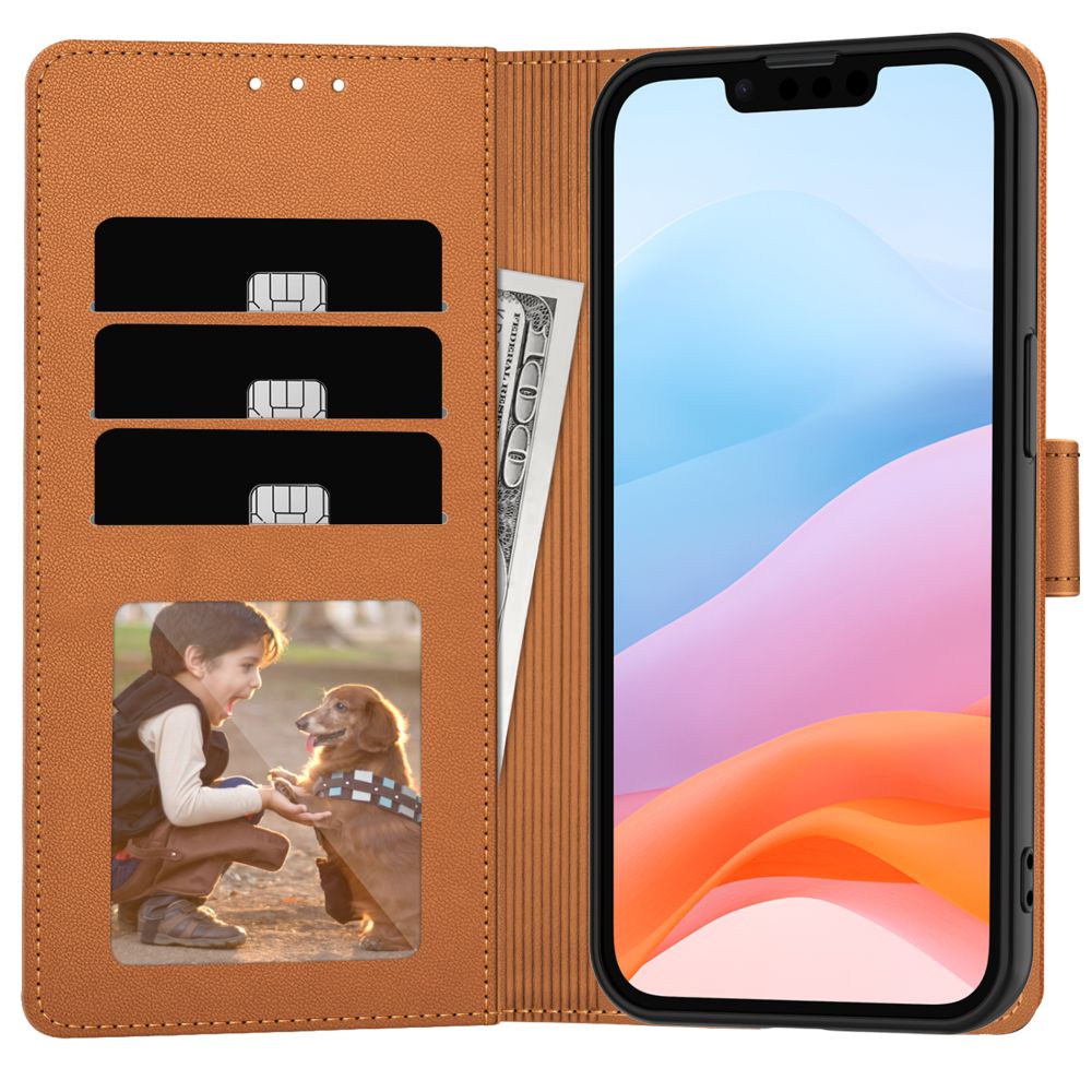 Funda para Apple iPhone 17e / 16e, Tech-Protect, Wallet, Marrón