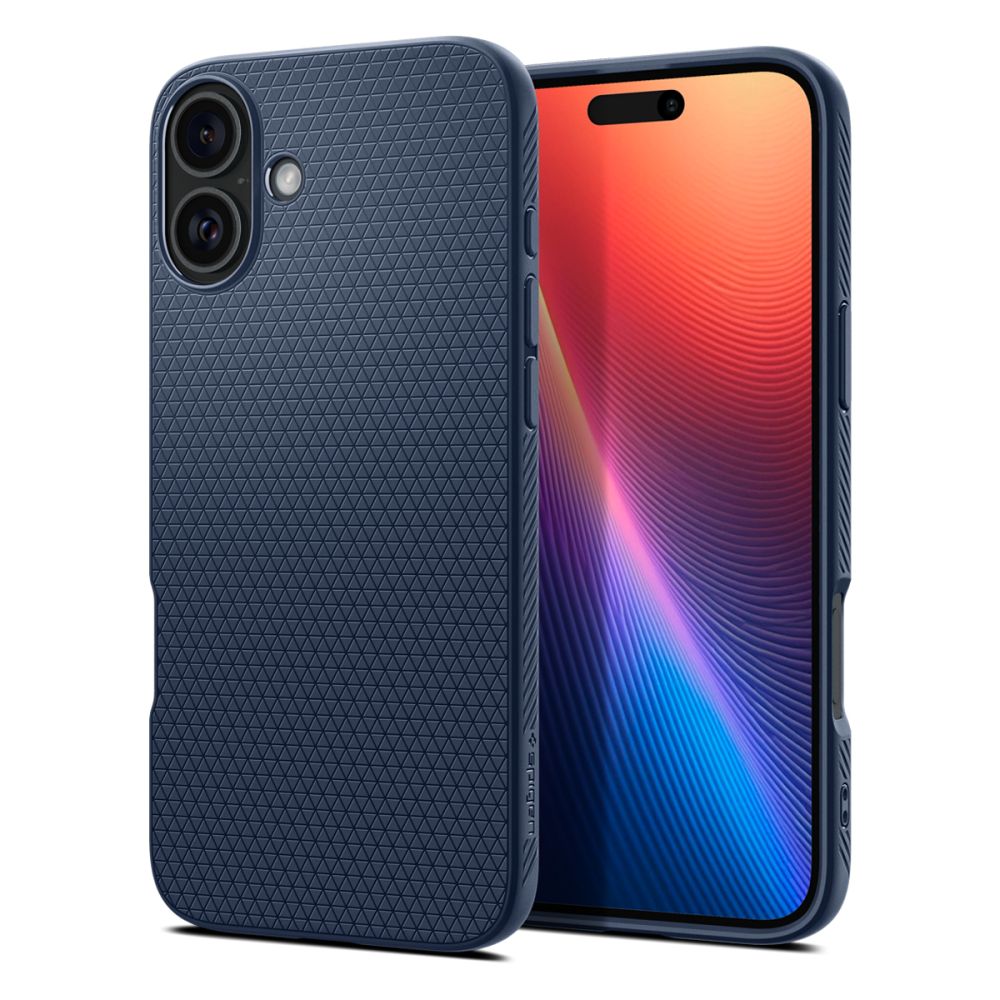 Funda para Apple iPhone 16, Spigen, Liquid Air, Azul ACS08195
