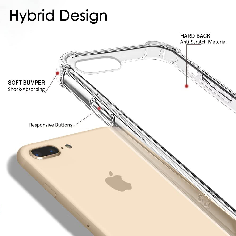 Funda para Apple iPhone 8 Plus / 7 Plus, Techsuit, Antigolpes Transparente, Transparente