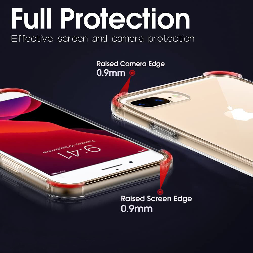 Funda para Apple iPhone 8 Plus / 7 Plus, Techsuit, Antigolpes Transparente, Transparente