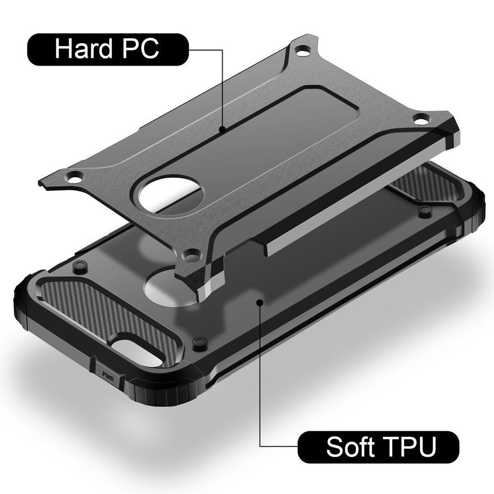 Funda para Apple iPhone SE (2016) / 5 / 5s, Techsuit, Hybrid Armor, Negra