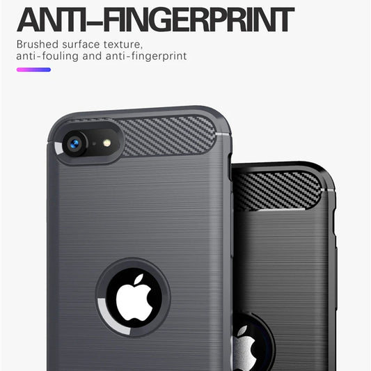 Funda para Apple iPhone SE (2022) / SE (2020), Techsuit, Carbono, Negra