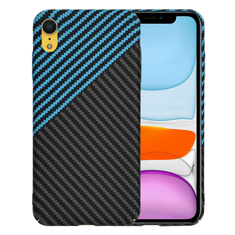 Funda para Apple iPhone XR, Techsuit, Carbonite FiberShell, Negra Bleu