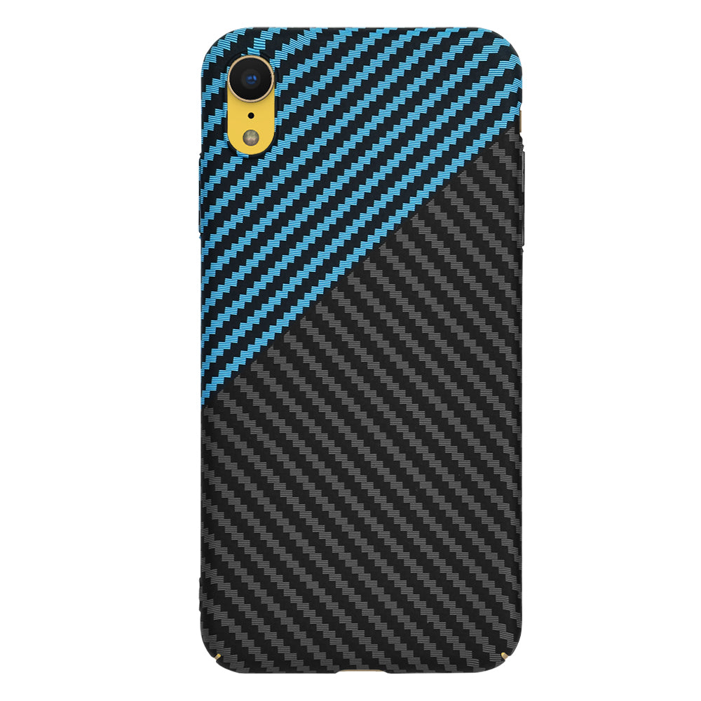 Funda para Apple iPhone XR, Techsuit, Carbonite FiberShell, Negra Bleu