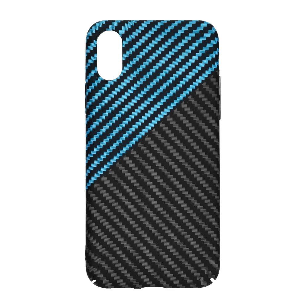 Funda para Apple iPhone XR, Techsuit, Carbonite FiberShell, Negra Bleu