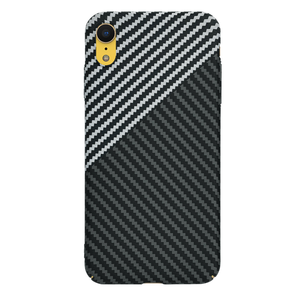 Funda para Apple iPhone XR, Techsuit, Carbonite FiberShell, Negra Gris