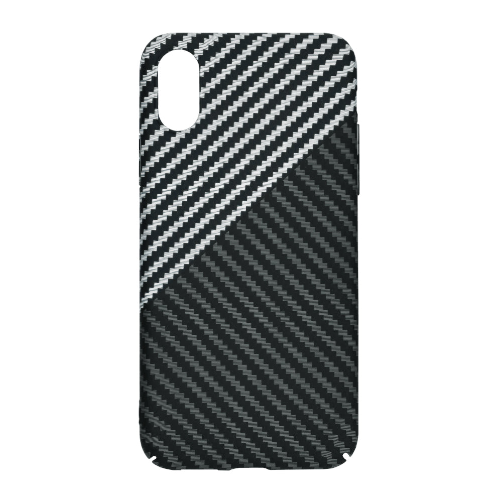 Funda para Apple iPhone XR, Techsuit, Carbonite FiberShell, Negra Gris