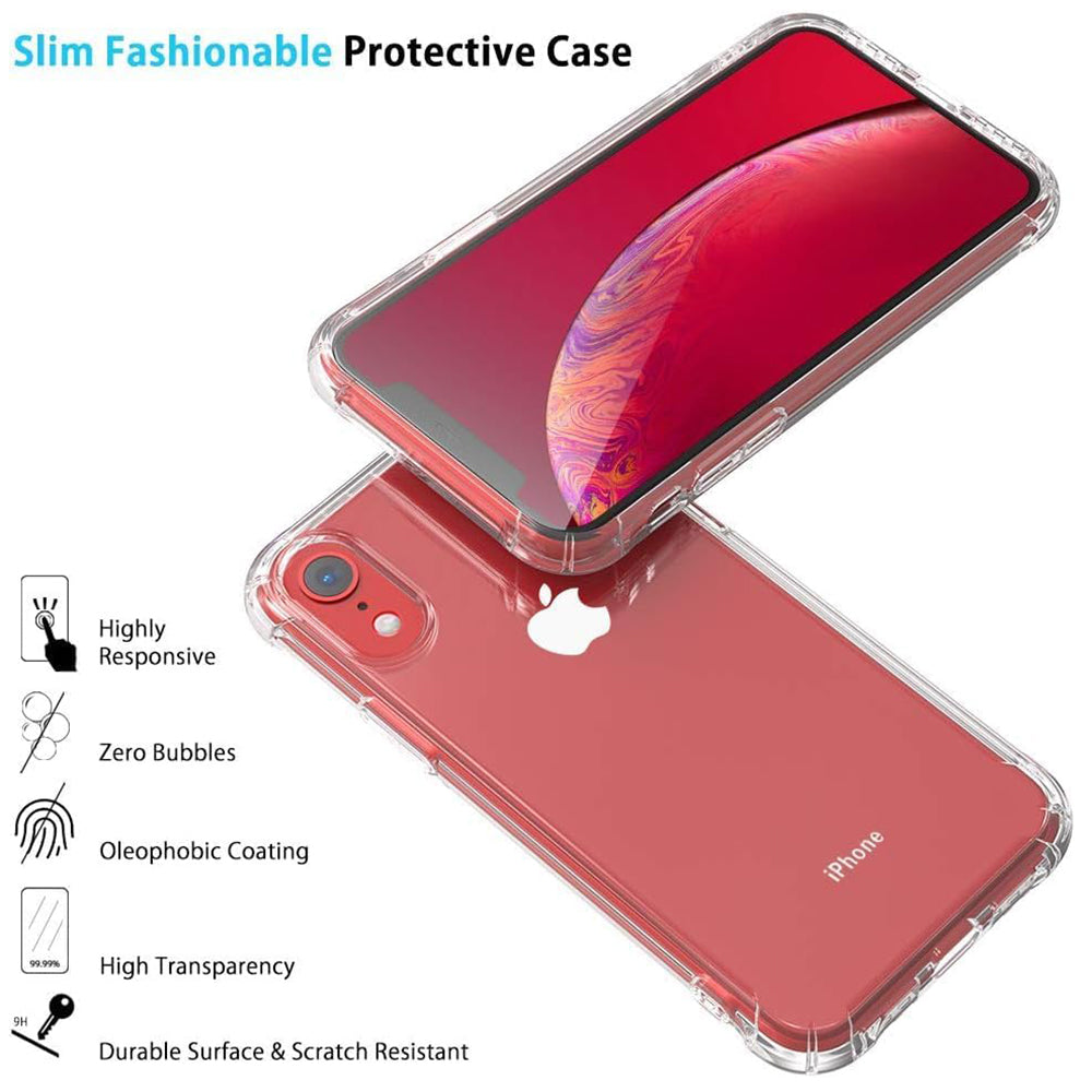 Funda para Apple iPhone XR, Techsuit, Antichoque Transparente, Transparente
