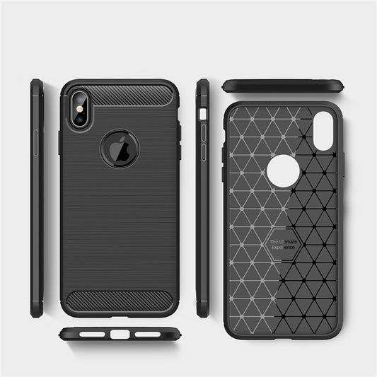 Funda para Apple iPhone XS Max, Techsuit, Carbono, Negra