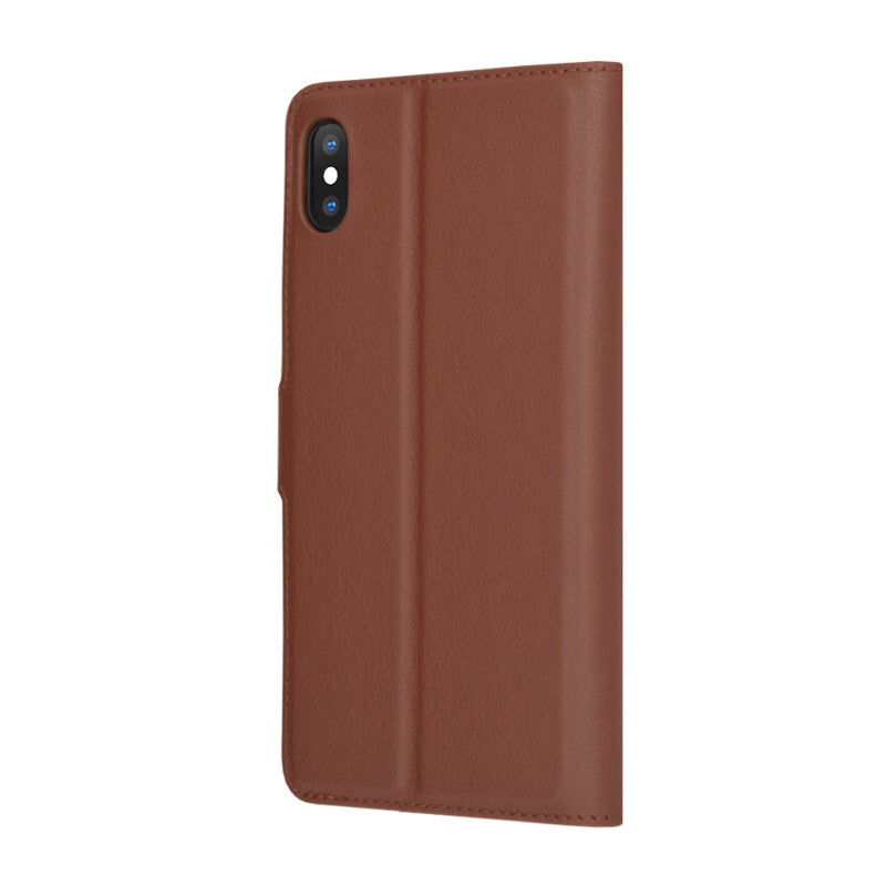 Funda para Apple iPhone XS Max, Techsuit, Leather Folio, Marrón