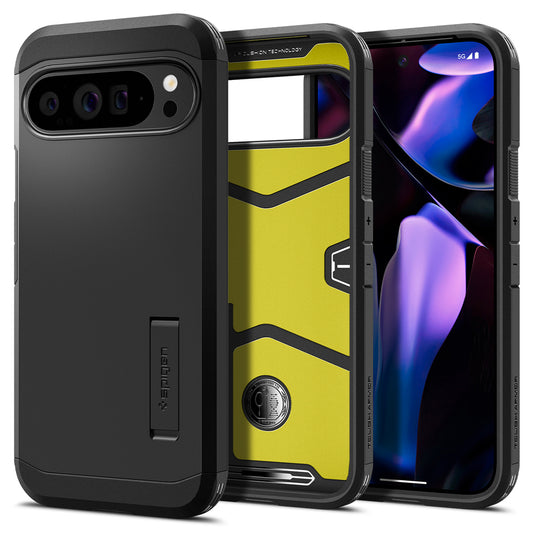 Funda para Google Pixel 9 Pro XL, Spigen, Tough Armour, Negro ACS07726