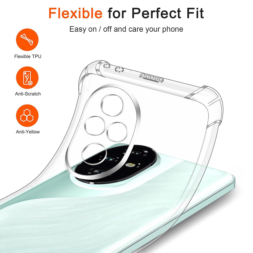 Funda para Honor 200 Pro, Techsuit, Antigolpes Transparente, Transparente