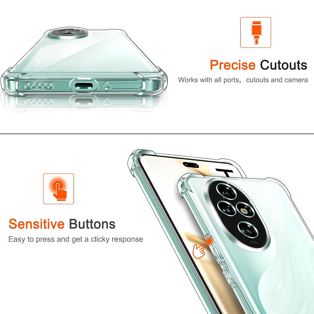 Funda para Honor 200 Pro, Techsuit, Antigolpes Transparente, Transparente