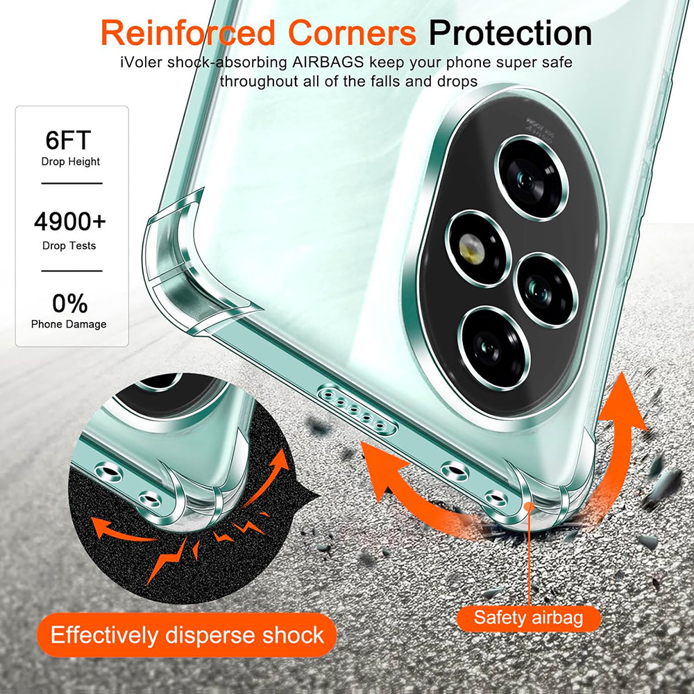 Funda para Honor 200 Pro, Techsuit, Antigolpes Transparente, Transparente