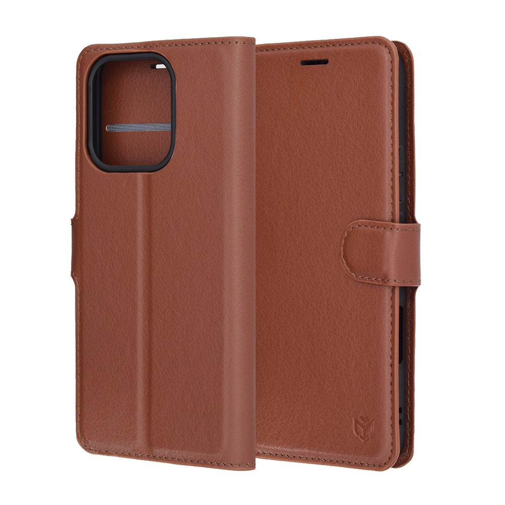 Funda para Honor 400 Lite, Techsuit, Leather Folio, Marrón