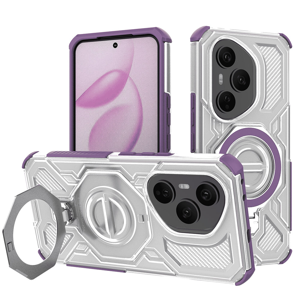 Funda para Honor 400 Pro, Techsuit, Carbon Shield Pro, Morado