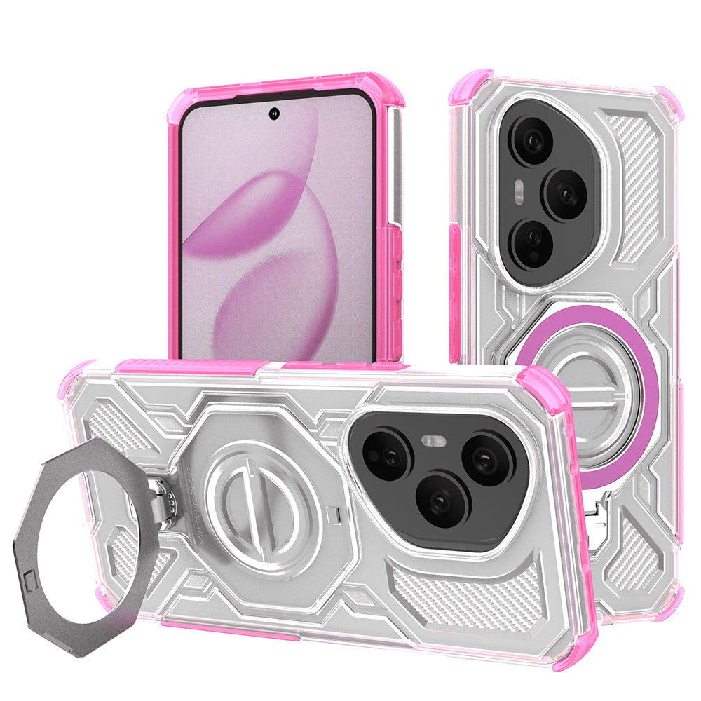 Funda para Honor 400 Pro, Techsuit, Carbon Shield Pro, Rosa