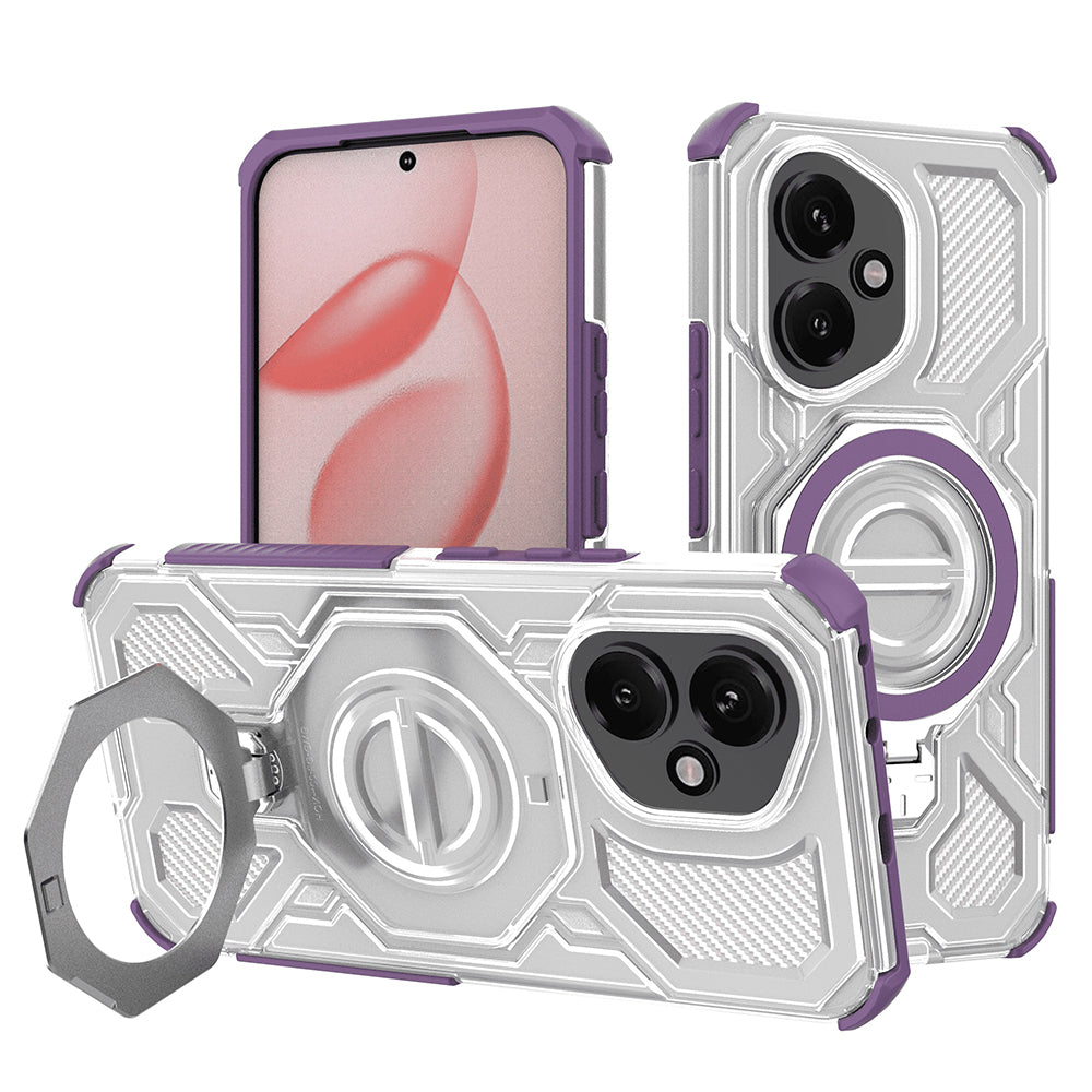 Funda para Honor 400, Techsuit, Carbon Shield Pro, Morado