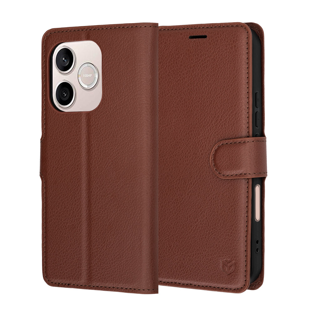 Funda para Honor 600 Lite, Techsuit, Leather Folio, Marrón