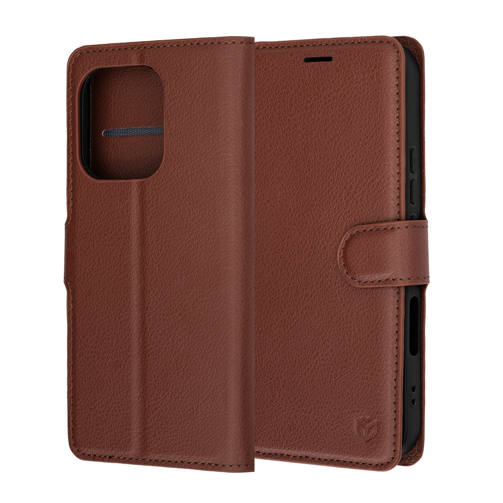 Funda para Honor 600 Lite, Techsuit, Leather Folio, Marrón