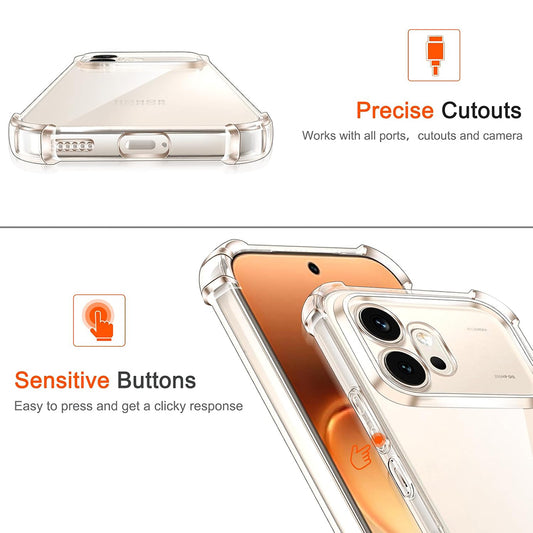 Funda para Honor 600 Pro, Techsuit, Shockproof Clear, Transparente