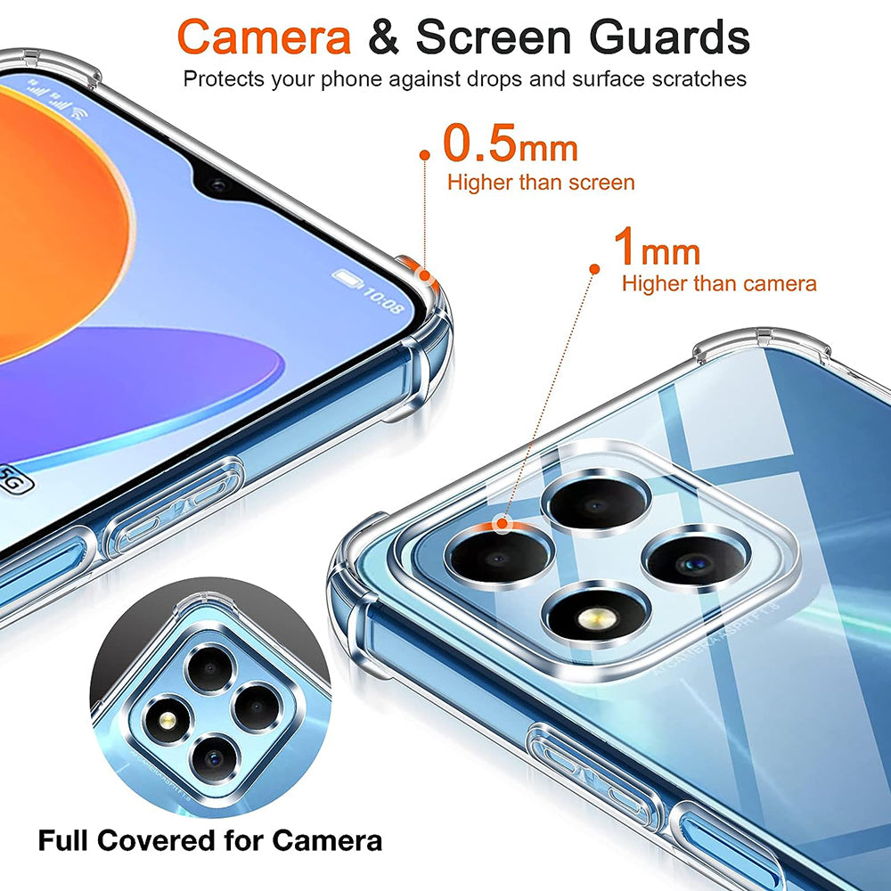Funda para Honor 70 Lite / X6 / X8 5G, Techsuit, Transparente a prueba de golpes